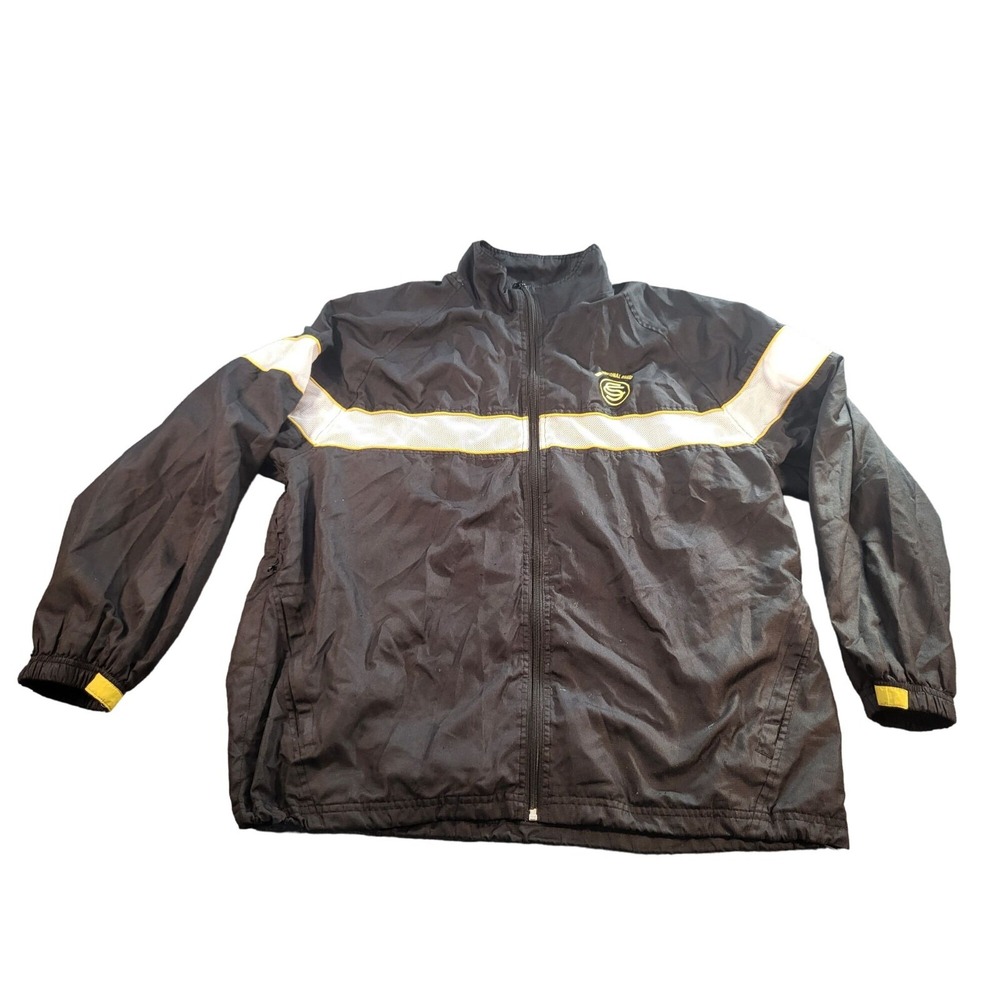 Vintage US National Guard Windbreaker Jacket Men‎ L Full Zip Black Mesh Military